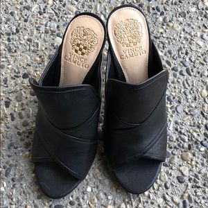 Vince Camuto Leather Peep Toe Heels